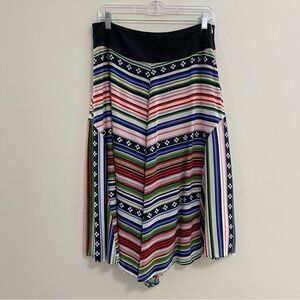 Farm Rio MIDI skirt shorts Multi color stripes Size Medium
